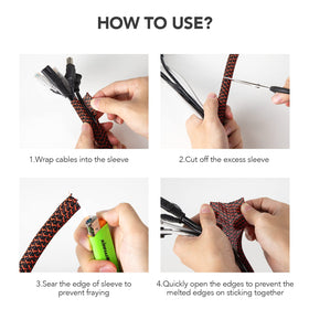 AGPTEK cable sleeve on a desk promotes organized cables