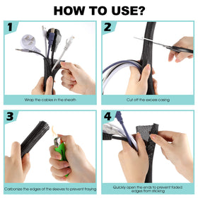 AGPTEK Cable Sleeve creates a tidy, accessible desk area.
