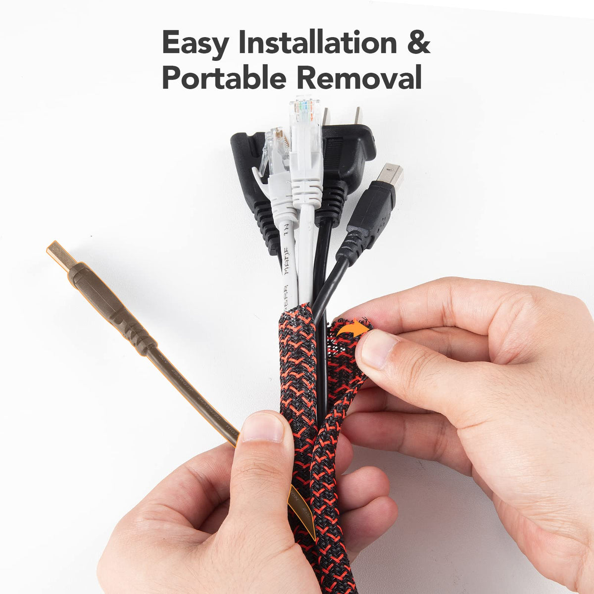 AGPTEK cable sleeve flame-retardant material enhances safety