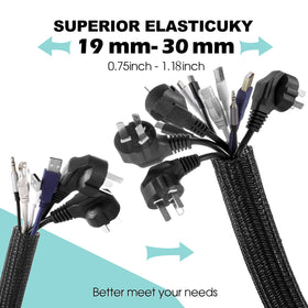 AGPTEK Cable Sleeve self-closing design for fast bundling.