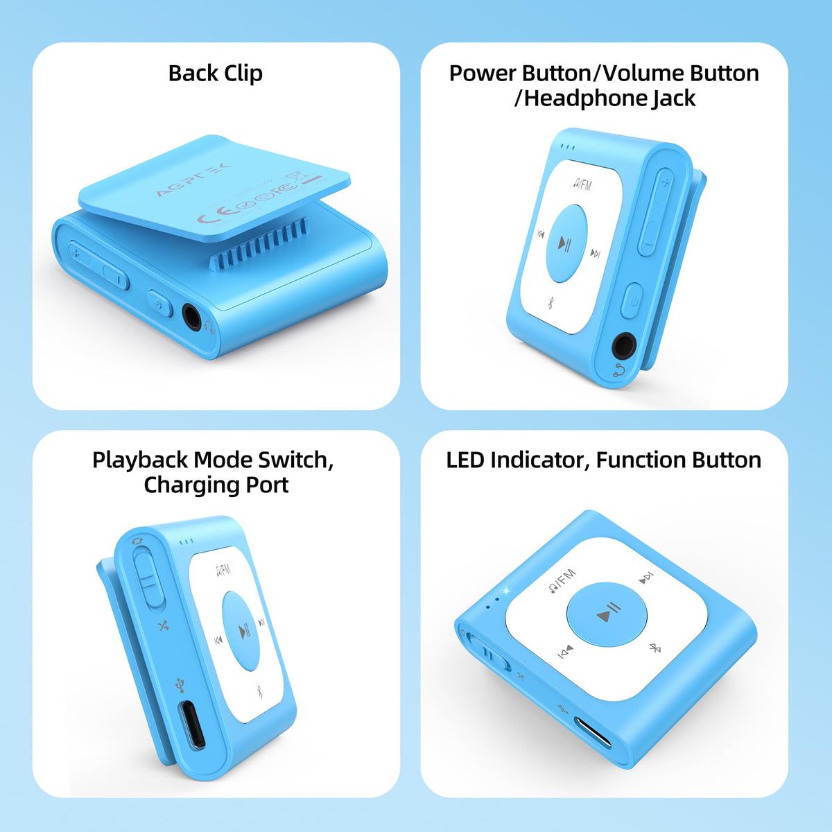 AGPTEK product packaging with charging cable showing ready‑to‑use kit