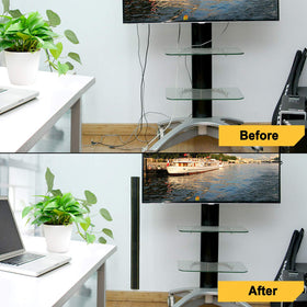 AGPTEK conceals wires along an office setup with the floor cover