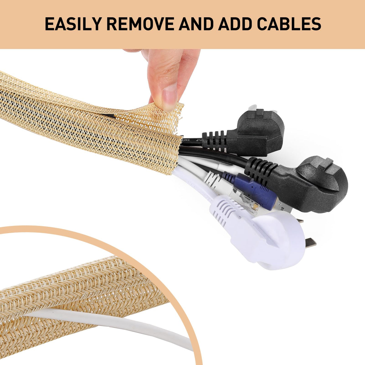 AGPTEK flame-retardant cable sleeve withstands heat while organizing wires