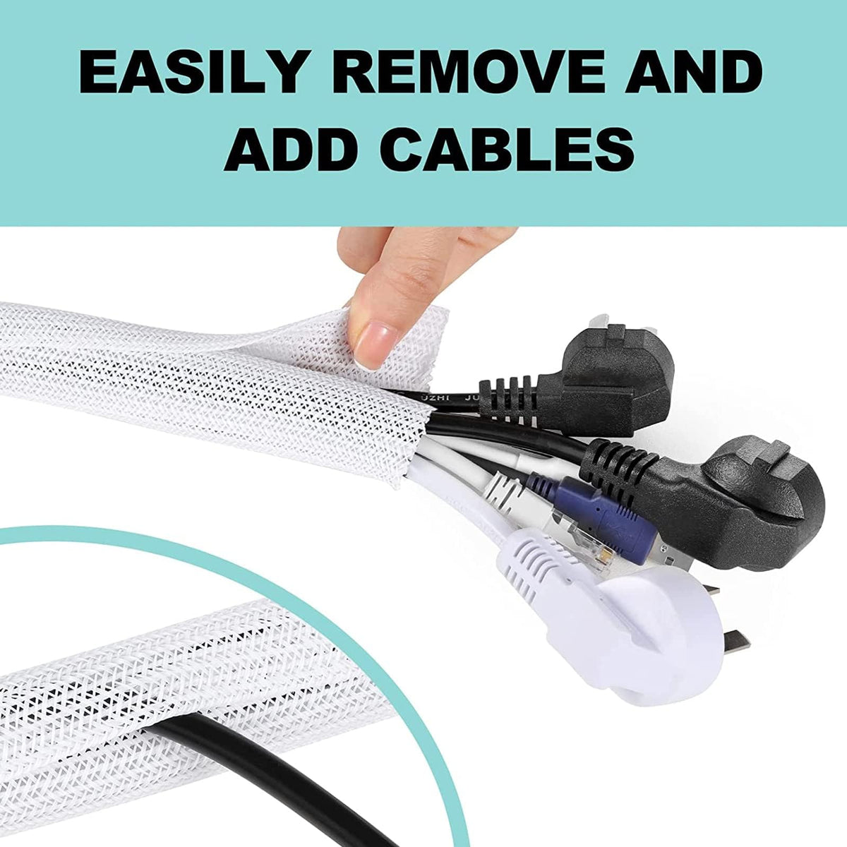 AGPTEK flame-retardant sleeve withstands heat while keeping wires protected.