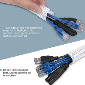 AGPTEK cable sleeve in flame-retardant material protects wires and reduces chewing risk.