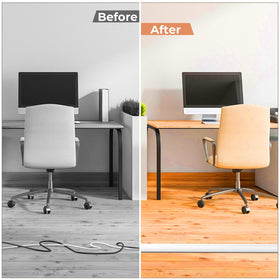 AGPTEK floor cable cover, concealing cables under desk reduces clutter