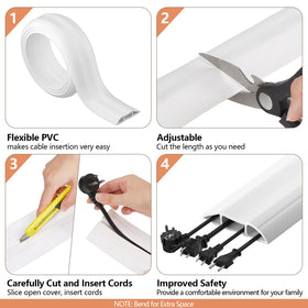 AGPTEK floor cable cover, 0.67-inch height detail for channel containment
