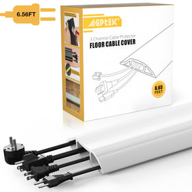 AGPTEK floor cable cover, PVC non-toxic material highlighting safety