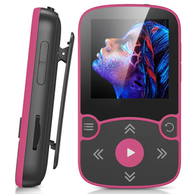 AGPTEK front view rose red showing display and compact design for portability