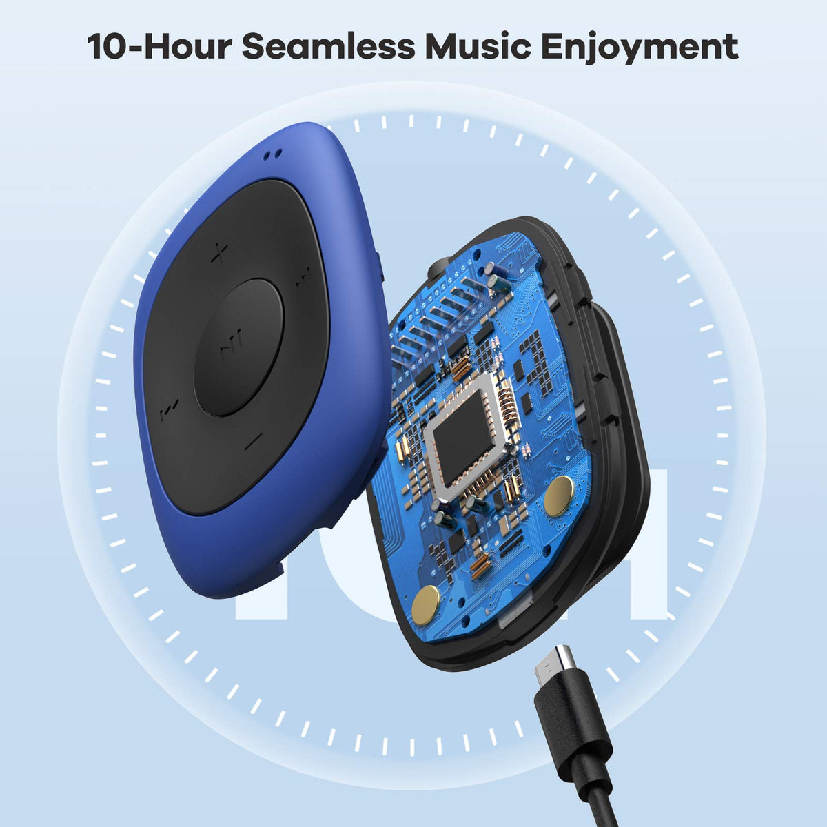 AGPTEK G02 ultra-compact size and light weight for pocketable listening
