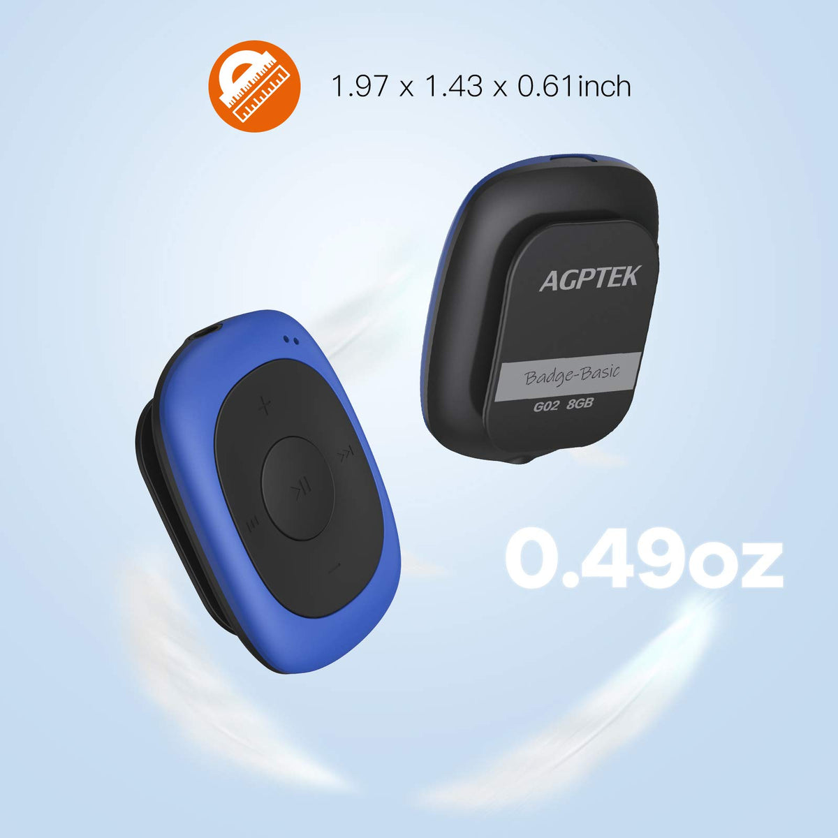AGPTEK G02 FM radio 88-108 MHz for ambient listening