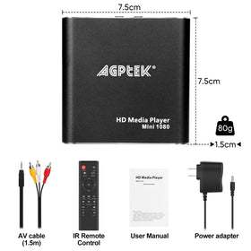AGPTEK next to an external 8TB HDD showing large-drive support for big libraries