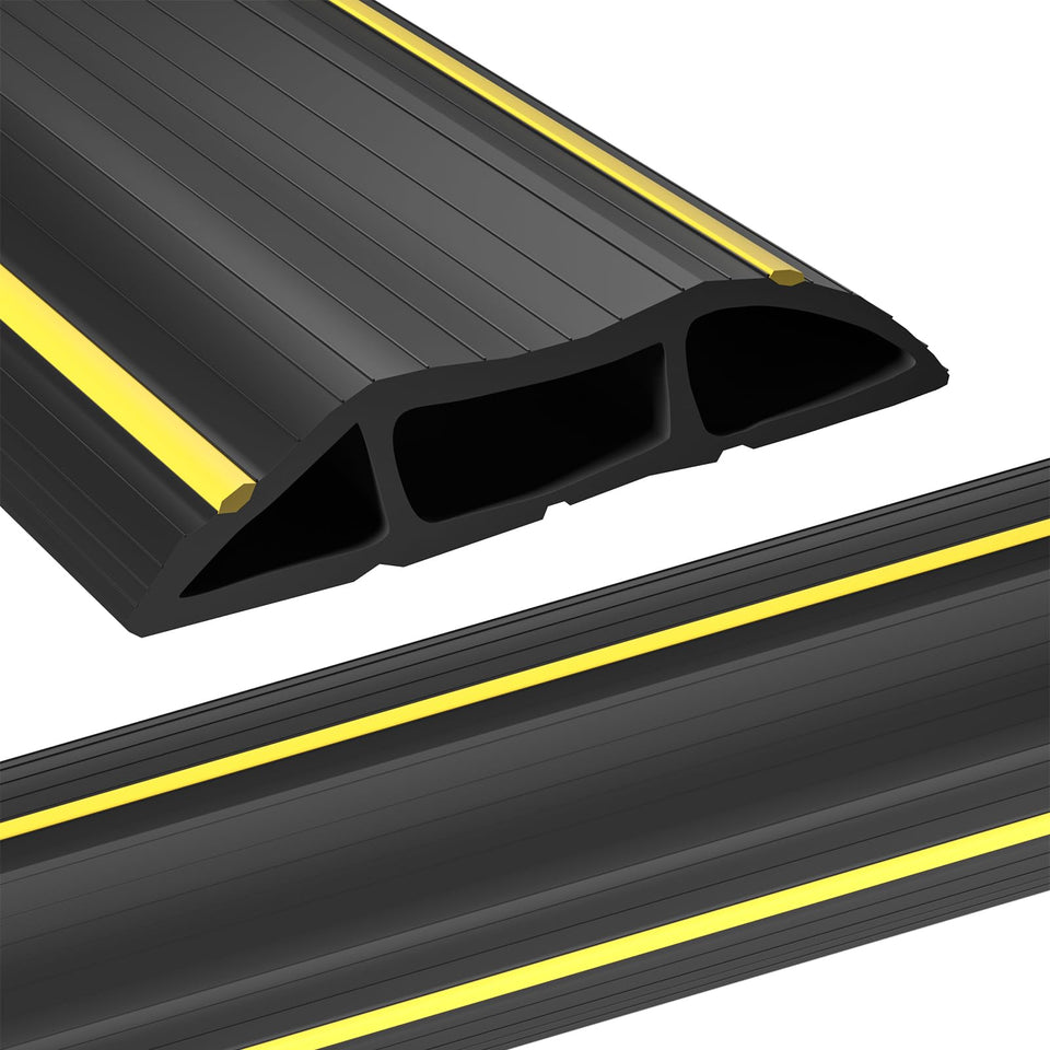 AGPTEK heavy-duty floor cable cover laid out for a 6.5 ft run to conceal cords