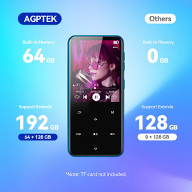 AGPTEK M3 paired to wireless headphones demonstrating Bluetooth 5.3