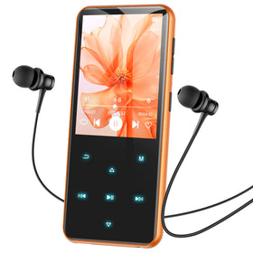 AGPTEK M3 front view showing orange housing and display, highlights portability