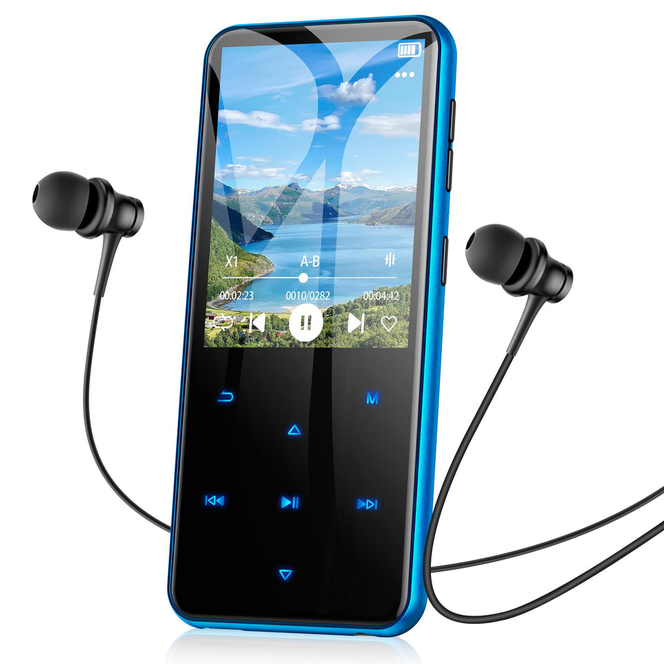 AGPTEK M3 front view showing screen and speaker for easy playback
