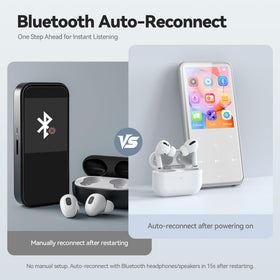 AGPTEK M3 paired with wireless headphones, showing Bluetooth 5.3 stable listening