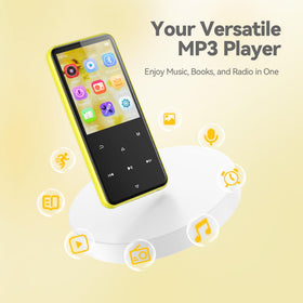 AGPTEK M3 color screen close-up showing playlist, crisp display clarity