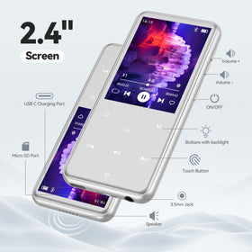 AGPTEK M3 speaker and headphone jack visible, enabling phone-free audio playback