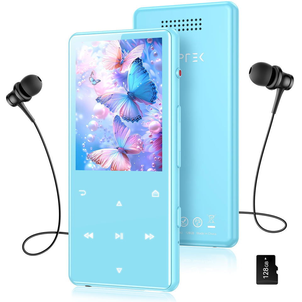 AGPTEK M6 front view showing blue finish and 2.4-inch display benefit portability