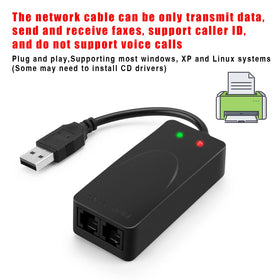 AGPTEK package contents with modem, RJ11 cable and driver CD for immediate setup