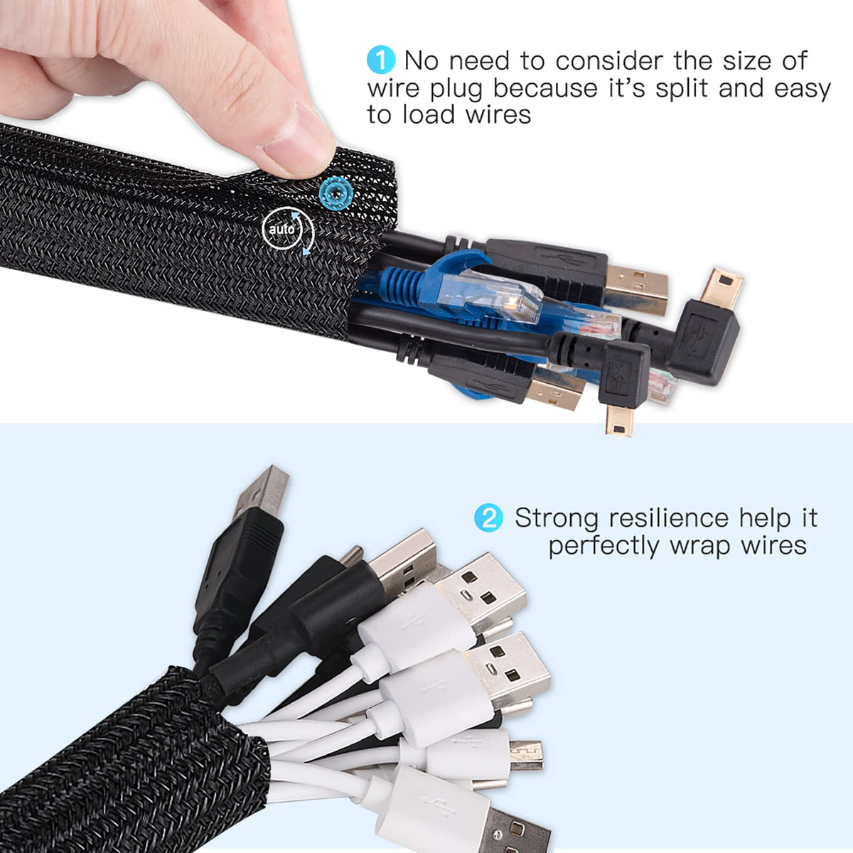 AGPTEK pet-proof cord protector deterring pet chewing on wires.