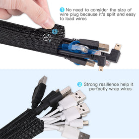 AGPTEK pet-proof cord protector deterring pet chewing on wires.
