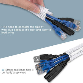 AGPTEK self-closing cable sleeve keeps cords tidy