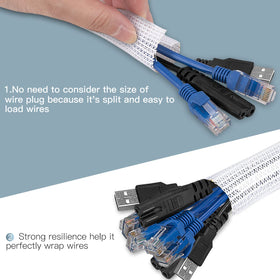 AGPTEK self-closing cable sleeve protecting wires from pets.