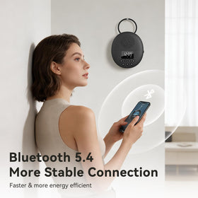 AGPTEK mounted in shower with water splashes, splash-resistant audio