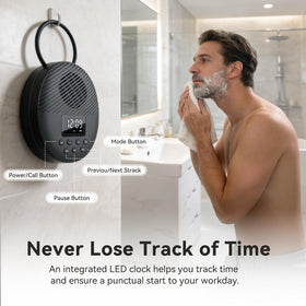 AGPTEK attached with suction cup to bathroom tile, secure mounting benefit