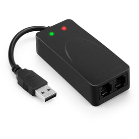 AGPTEK dual RJ11 ports visible for phone and fax connections and flexible routing