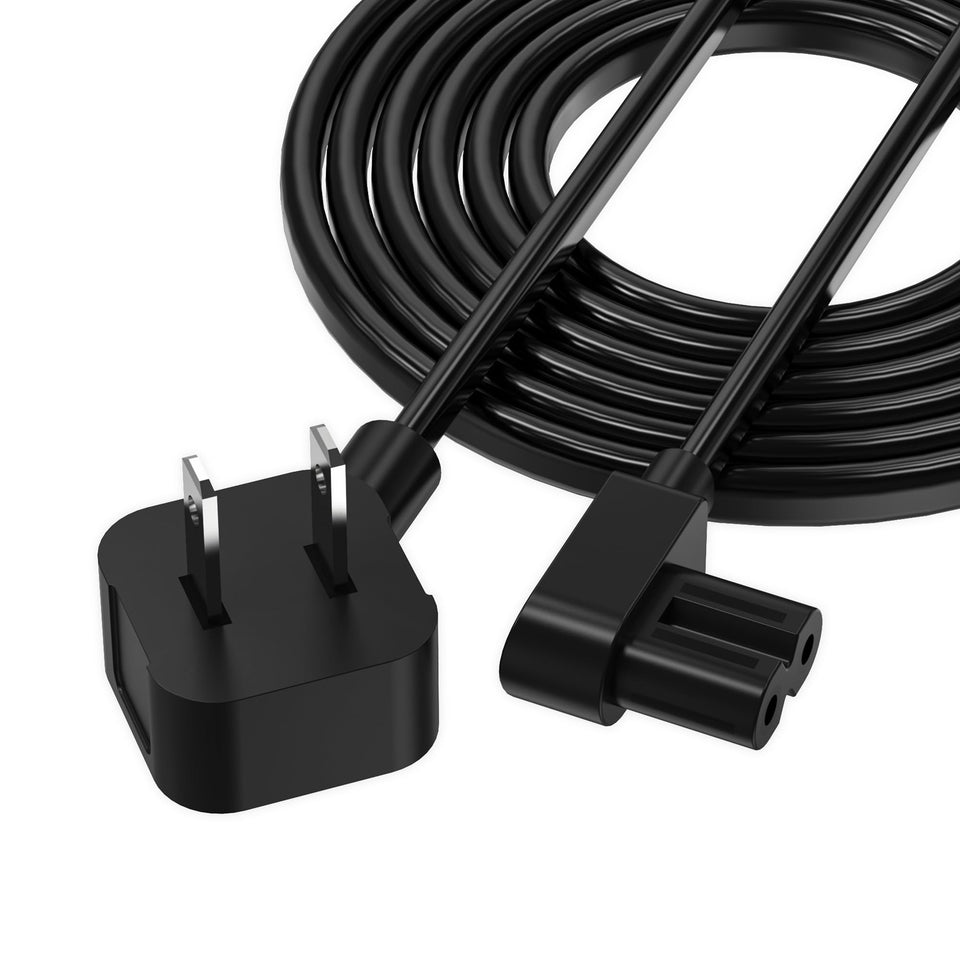 AGVEE 12ft power cord with 90-degree elbow for space-saving installation.