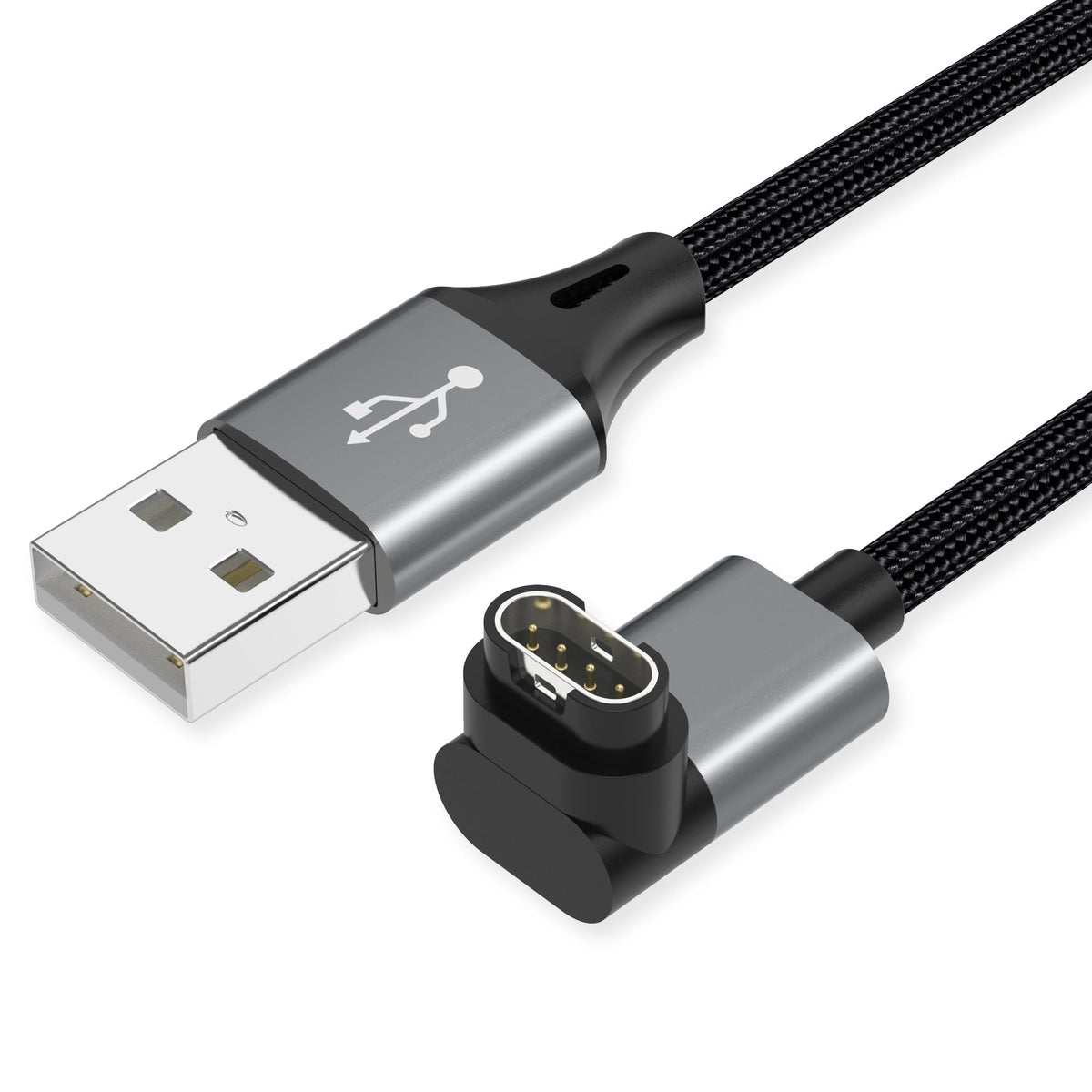 AGVEE Garmin charger with right-angle braided cable for easy desk charging