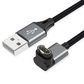 AGVEE Garmin charger with right-angle braided cable for easy desk charging