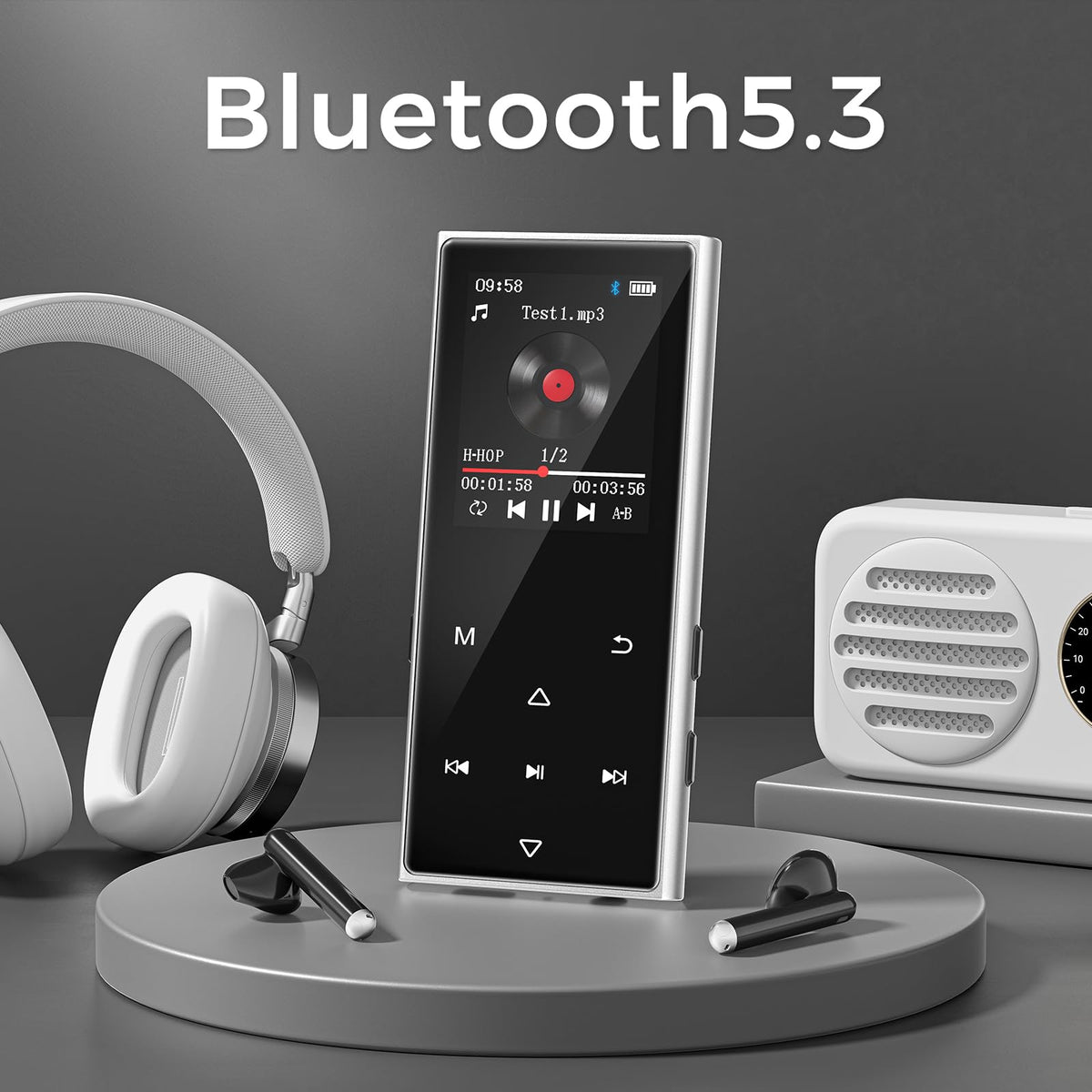 AGXOV built-in HD speaker close-up highlighting clear sound for small rooms