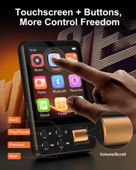 AGXOV D28 with included earphones showing wired playback option on commute