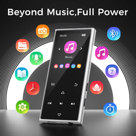AGXOV earphones and player flatlay for private listening with included buds