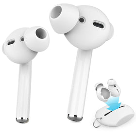 AhaStyle 3 Pairs AirPods ear tips in white silicone for a comfortable, secure fit