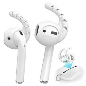 AHASTYLE AirPods ear hooks milk white for secure fit during workouts.