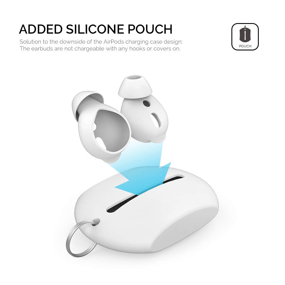 AHASTYLE silicone pouch gift included with ear tips for travel-friendly storage