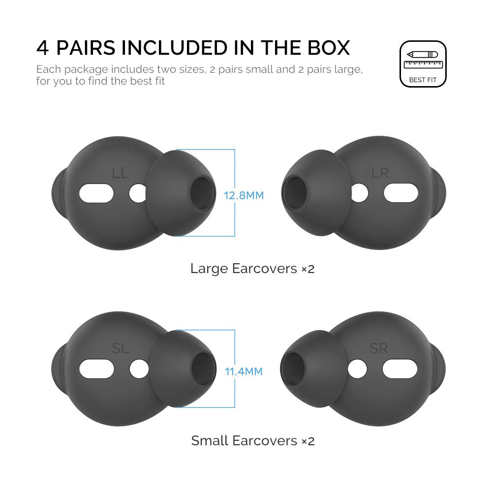 AHASTYLE AirPods ear tips silicone cover, small size, comfortable for extended wear.