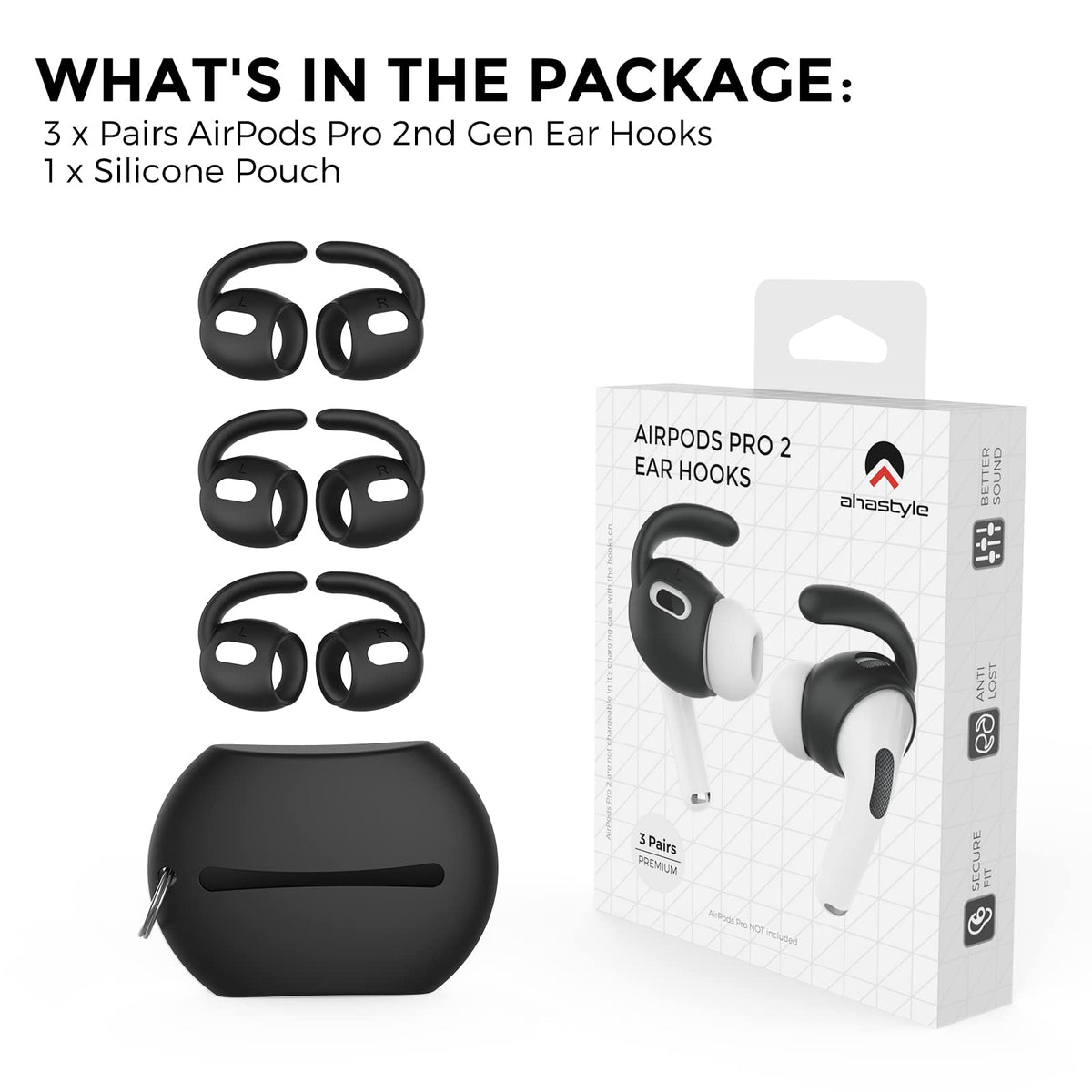 AHASTYLE Packaging showing product components and pouch