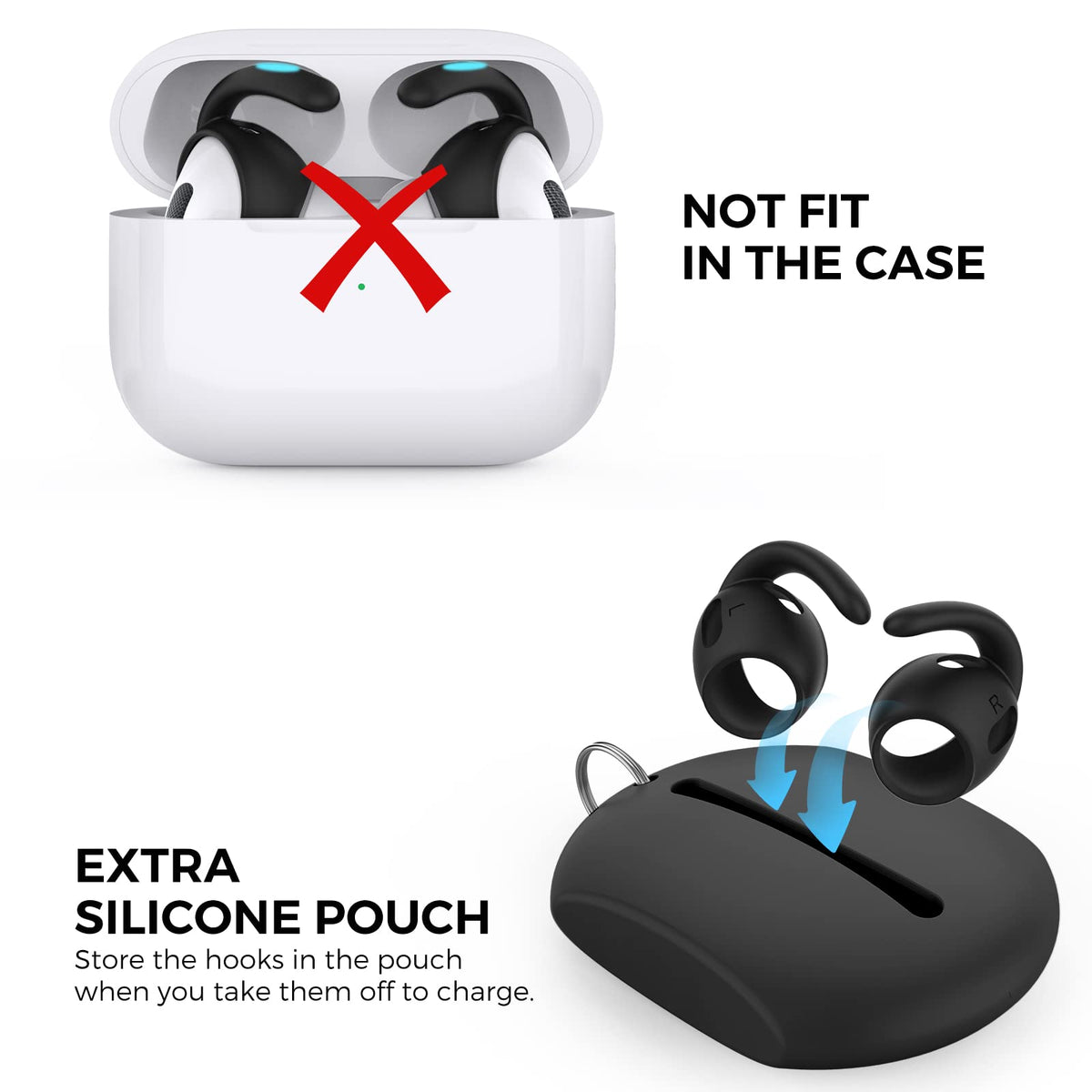 AHASTYLE Storage pouch with earhooks organized for portability