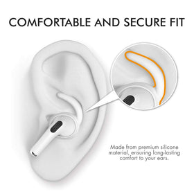 AHASTYLE AirPods Pro ear hooks with storage pouch keeps accessories organized.
