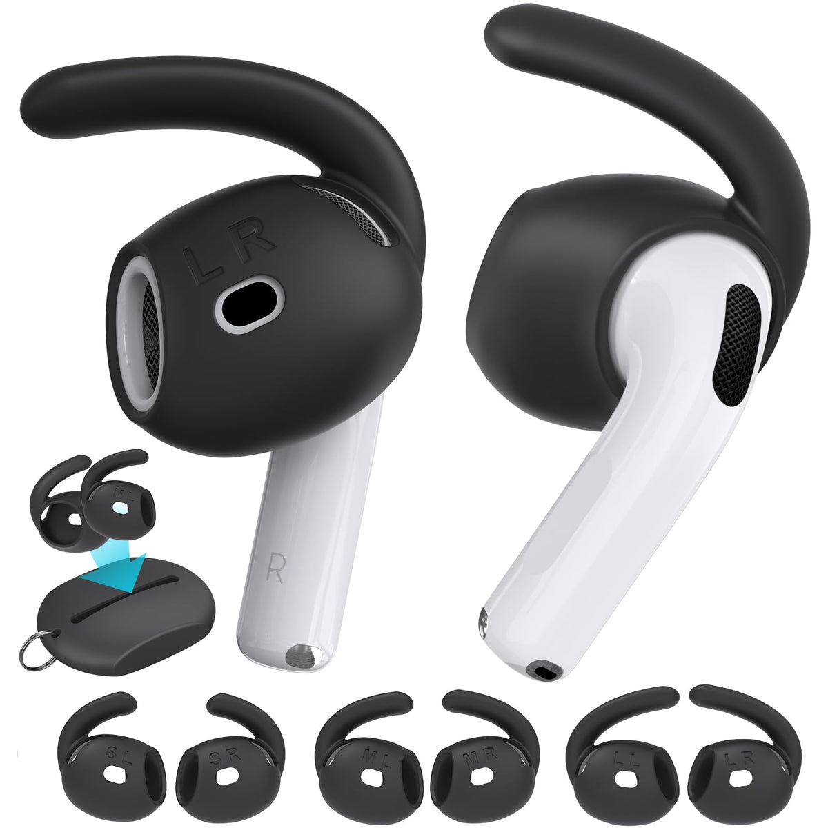 AHASTYLE AirPods 4 ear hooks anti-slip secure fit during workouts.