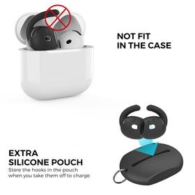 AHASTYLE AirPods 4 ear hooks in use during running or cycling.