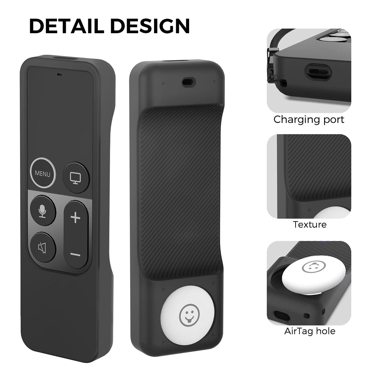 AhaStyle AirTag finder slot helps you locate the remote quickly.