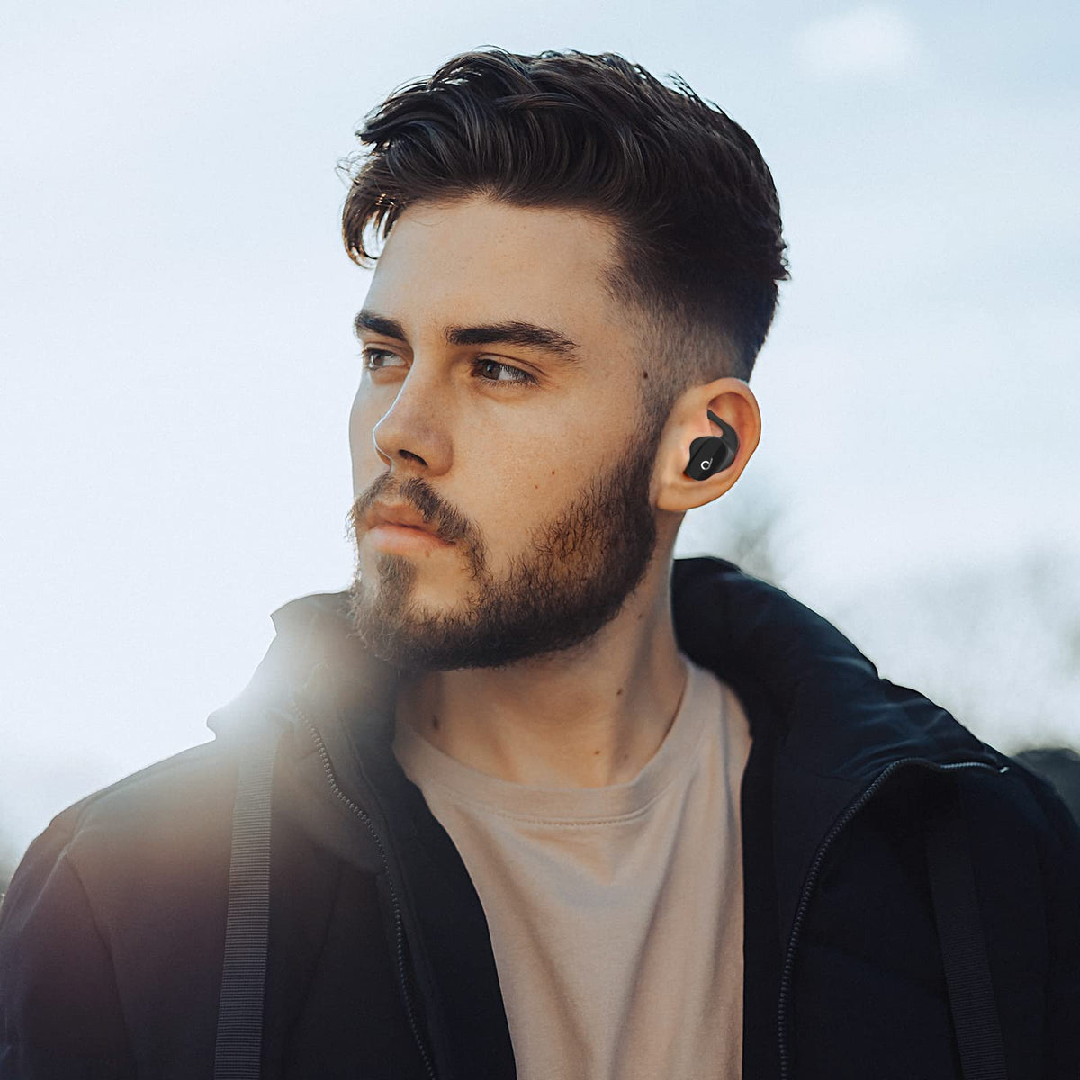AHASTYLE ear hooks in use during running for secure fit