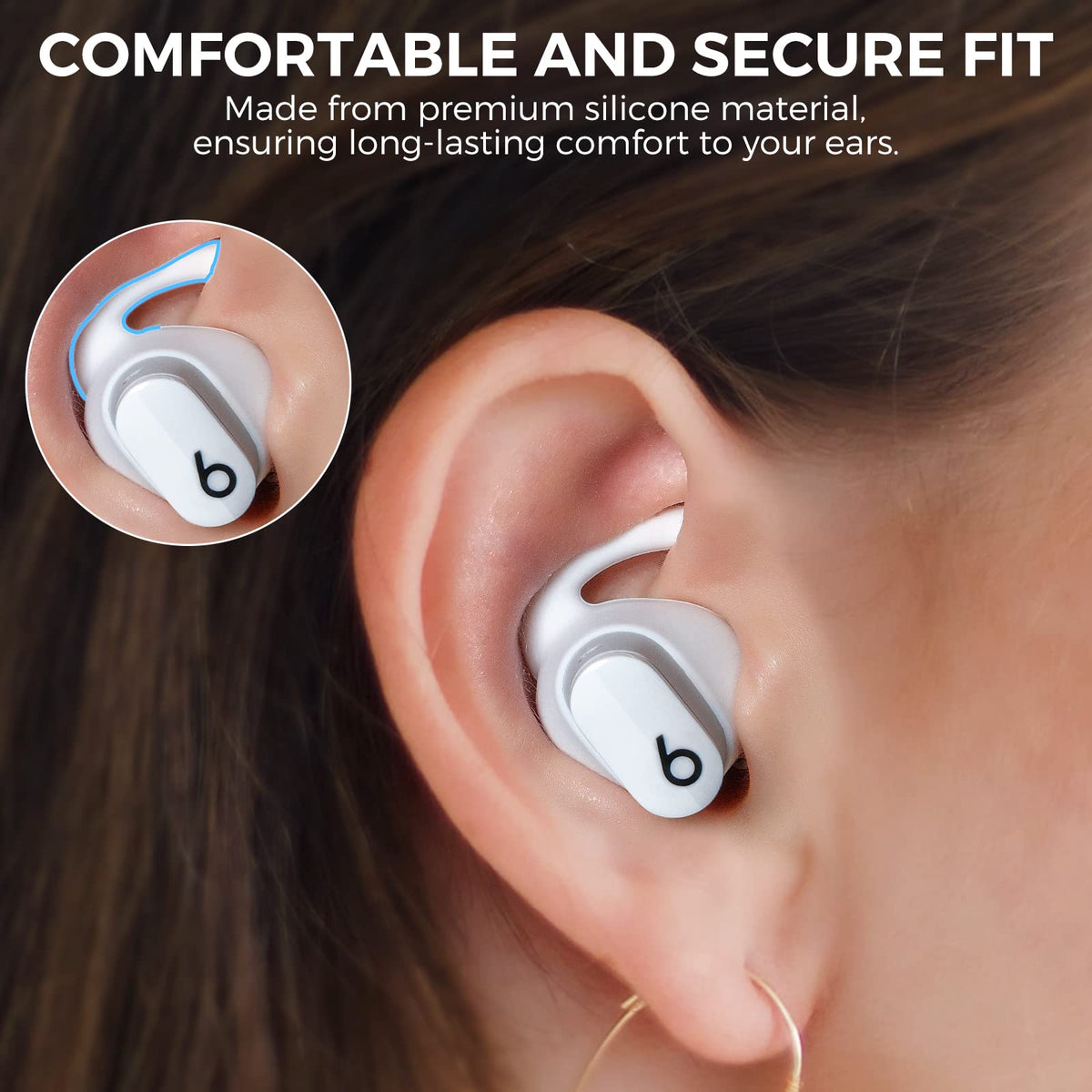 AHASTYLE ear hooks are not chargeable; keep stored in the included pouch.